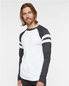 LAT 6934 Unisex Fine Jersey Mash Up Long Sleeve Tee - 