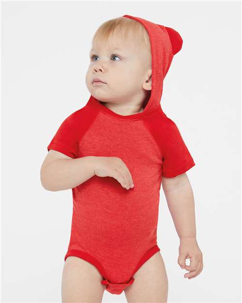 Rabbit Skins 4417 Infant Fine Jersey Raglan Bodysuit with Hood & Ears