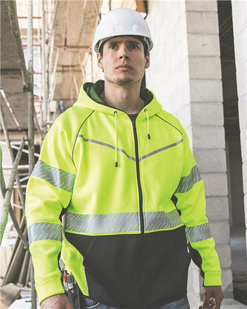 Kishigo JS150 Unisex Premium Black Series® Full-Zip Hooded Sweatshirt