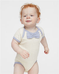 Rabbit Skins 4407 Infant Baby Rib Bow Tie Bodysuit