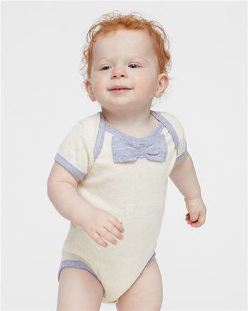 Rabbit Skins 4407 Infant Baby Rib Bow Tie Bodysuit