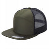 Unbranded 7-Panel Trucker Flat Bill Hat, Blank 7 Panel Mesh Back Cap