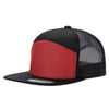 Unbranded 7-Panel Trucker Flat Bill Hat, Blank 7 Panel Mesh Back Cap