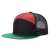 Unbranded 7-Panel Trucker Flat Bill Hat, Blank 7 Panel Mesh Back Cap