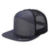 Unbranded 7-Panel Trucker Flat Bill Hat, Blank 7 Panel Mesh Back Cap