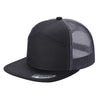 Unbranded 7-Panel Trucker Flat Bill Hat, Blank 7 Panel Mesh Back Cap