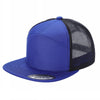Unbranded 7-Panel Trucker Flat Bill Hat, Blank 7 Panel Mesh Back Cap