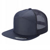 Unbranded 7-Panel Trucker Flat Bill Hat, Blank 7 Panel Mesh Back Cap
