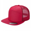 Unbranded 7-Panel Trucker Flat Bill Hat, Blank 7 Panel Mesh Back Cap