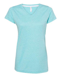 LAT 3591 Women's Harborside Mélange V-Neck Tee - 