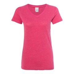 J. America 8136 Ladies Glitter V-Neck Tee - 