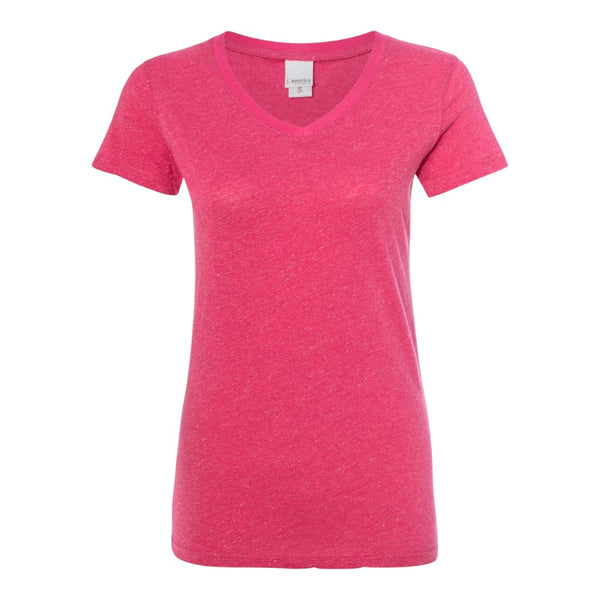J. America 8136 Ladies Glitter V-Neck Tee