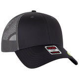 OTTO Cap 83-4 6 Panel Low Profile Mesh Back Trucker Hat, Recycled Cap