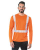 Bayside 3740 Unisex USA-Made Hi-Visibility Long Sleeve Performance T-Shirt - Segmented Tape
