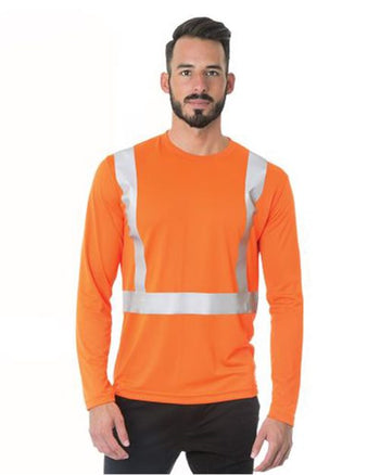 Bayside 3742 Men's USA-Made Hi-Visibility Long Sleeve Performance T-Shirt