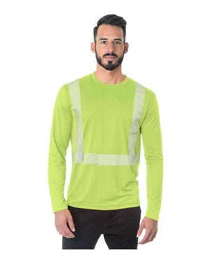 Bayside 3740 Unisex USA-Made Hi-Visibility Long Sleeve Performance T-Shirt - Segmented Tape - 