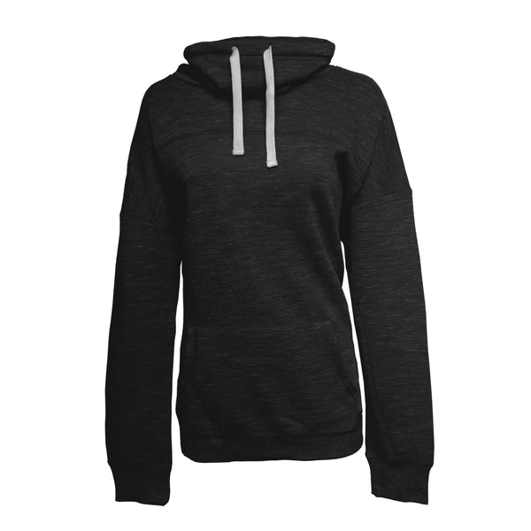 J.America 8673 Ladies Melange Fleece Cowl Neck