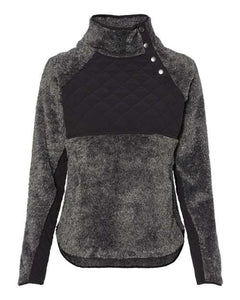Boxercraft FZ06 Women's Quilted Fuzzy Fleece Snap Placket Pullover - 