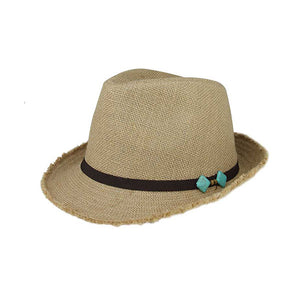 Mega Cap 8958 Jute Fedora Hat - 