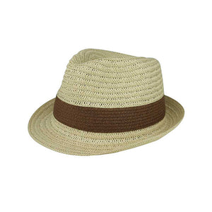 Mega Cap 8959 Toyo Braid Fedora Hat - 