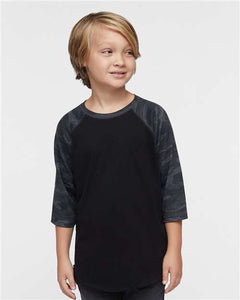 LAT 6130 Youth Baseball Fine Jersey Three-Quarter Sleeve Tee - 