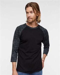 LAT 6930 Men's Baseball Fine Jersey Three-Quarter Sleeve Tee - 