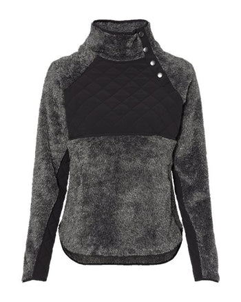 Boxercraft FZ06 Women's Quilted Fuzzy Fleece Snap Placket Pullover