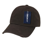 Decky 959 - 6 Panel Low Profile Relaxed Vintage Dad Hat, Distressed Dad Cap - CASE Pricing