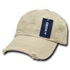 Decky 959 - 6 Panel Low Profile Relaxed Vintage Dad Hat, Distressed Dad Cap - CASE Pricing