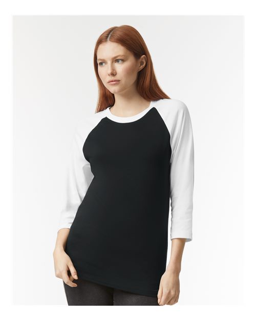 American Apparel 2003CVC Unisex CVC Three-Quarter Sleeve Tee