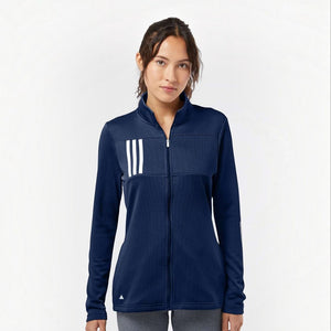 Adidas A483 Women's 3-Stripes Double Knit Full-Zip Jacket - 