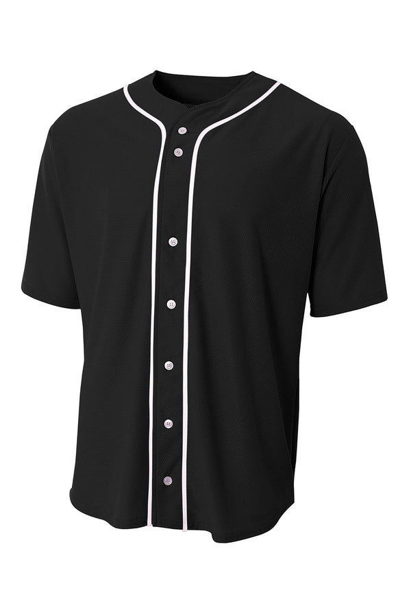 A4 A4N4184 Short Sleeve Full-Button Baseball Top N4184