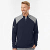 Adidas A532 Men's Textured Mixed Media Quarter-Zip Pullover