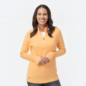 Adidas A555 Women's 3-Stripes Quarter-Zip Sweater Pullover - 