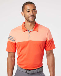 Adidas A213 Heathered 3-Stripes Colorblocked Polo