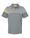 Adidas A213 Heathered 3-Stripes Colorblocked Polo