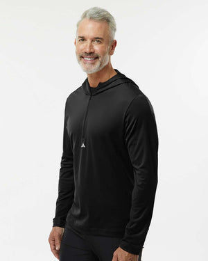 Adidas A596 Lightweight Performance Quarter-Zip Hooded Pullover - 
