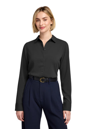 Brooks Brothers BB18007 Women's Full-Button Satin Blouse - 