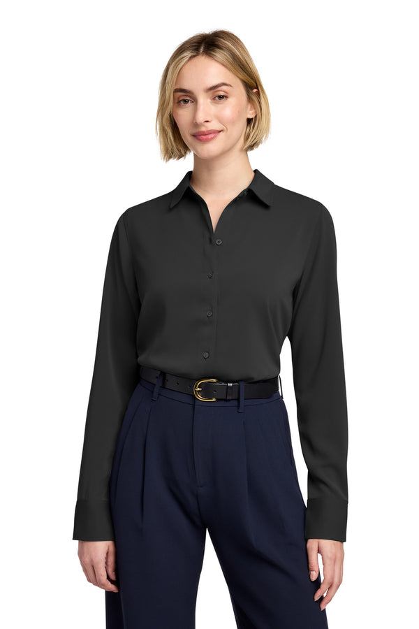 Brooks Brothers BB18007 Women's Full-Button Satin Blouse