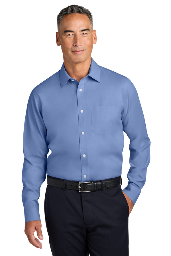 Brooks Brothers BB18012 Wrinkle-Free Stretch Pinpoint Spread Collar Shirt