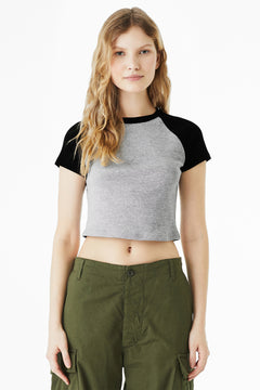 Bella + Canvas BC1201 BELLA+CANVAS Women's Micro Rib Raglan Baby Tee - 