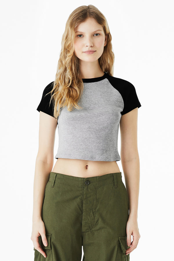Bella + Canvas BC1201 BELLA+CANVAS Women's Micro Rib Raglan Baby Tee