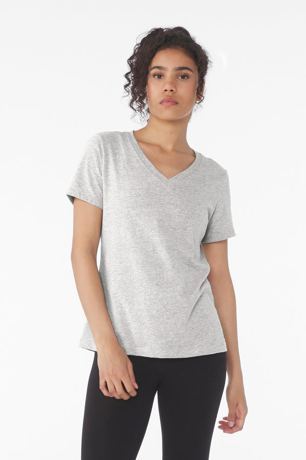 Bella + Canvas BC6405CVC BELLA+CANVAS Women's Relaxed Heather CVC V-Neck Tee