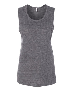 Bella + Canvas 8803 Women's Flowy Scoop Muscle Tank - Asphalt Slub - 