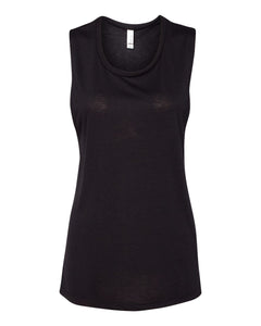 Bella + Canvas 8803 Women's Flowy Scoop Muscle Tank - Black - 