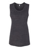 Bella + Canvas 8803 Women's Flowy Scoop Muscle Tank - Charcoal Black Slub