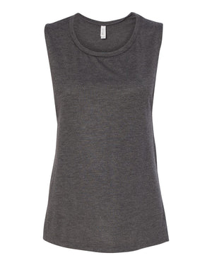 Bella + Canvas 8803 Women's Flowy Scoop Muscle Tank - Dark Grey Heather - 