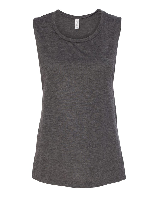 Bella + Canvas 8803 Women's Flowy Scoop Muscle Tank - Dark Grey Heather