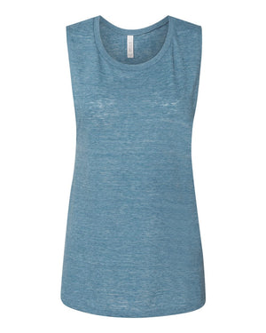 Bella + Canvas 8803 Women's Flowy Scoop Muscle Tank - Denim Slub - 