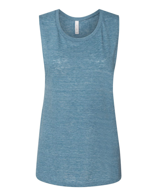 Bella + Canvas 8803 Women's Flowy Scoop Muscle Tank - Denim Slub